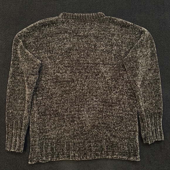 Seven 7 Womens Medium Brown Grey Crewneck Sweater Cozy Knit Lounge Soft Plush - Picture 9 of 9